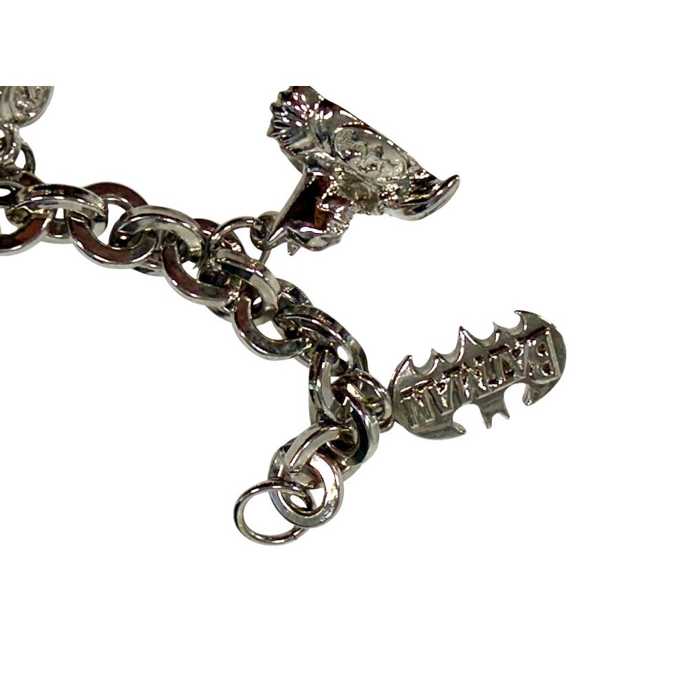 Official DC Batman Comics Themed Heavy 8 Charm Silver Tone Chain Bracelet 8" - Picture 6 of 6